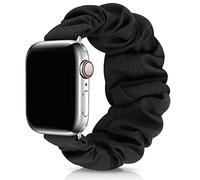 JIELIELE Compatible with Scrunchie Apple Watch Band 38mm 40mm 41mm 42mm 44mm 45mm 49mm for Women, Cute Wristbands Straps Elastic Scrunchy Band for iWatch Series 9 8 7 6 5 4 3 2 1 SE (S-38/40 Black)