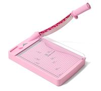 JIELISI A4 Paper Cutter, Heavy Duty Guillotine Paper Trimmer Scrapbooking Tool with Safety Guard, Blade Lock and Cutting Performance Up to 12 Sheets, 12 Inch Cut Length for Craft Paper（Pink）
