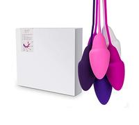 JIELUO Kegel Exercise Weights Ball for Women - Ben Wa Balls Set of 6 for Beginners and Advanced, 10 Mode Safe Silicone Remote Controlled Kegel Balls for Bladder Control - Doctor Recommended