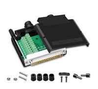 Jienk 16mm Thinner DB37 Male RS232 D-SUB Serial Adapter, 37 Pin Port Terminal Solderless Breakout Board Connector with Case Accessories