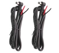 Jienk 2PCS 3FT 14AWG 15A 12V Right Angle DC Power Pigtails Cable, 5.5mm x 2.1mm Male Barrel Jack Plug to Bare Wire Open End Repair Cable for CCTV Security Camera,DVR,LED Strip Light