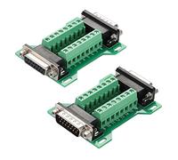 Jienk 2Pcs DB15 Male to Female Terminal Breakout Board, RS232 D-SUB Serial to 15pin Port Terminal Block Gender Changer Connector