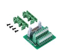 Jienk IDC16 Breakout Board 2x8 16Pins Male Header Terminal Block Connector with C45 DIN Rail Mounting feet for PLC MCU