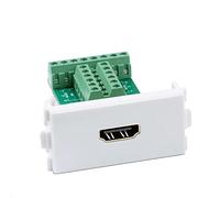 Jienk Solderless Panel Mount HDMI Socket to Terminal Block Breakout, Port Terminal Solderfree Breakout Connector Board