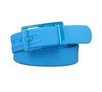 JIER Candy Colour Unisex Silicone Belt with Plastic Buckle Men Women Rubber Plastic Belt Buckle Waist Strap Waist Band (Light Blue,One Size)