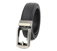JIER Men Outdoor Belt with Plastic Buckle Leather Belt Automatic Buckle Ratchet Belt with Solid Buckle (Black,One Size)
