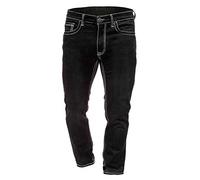 JIER Men's Casual Spring Summer Regular Fit Denim Pants Hip Hop Plus Size Loose Pocket Trousers Biker Jeans with Zipper (Black,L)