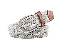 JIER Unisex Elastic Woven Belt for Jeans, Trouser lastic Braided Stretch Belt Buckle Stretchy Woven Belts (Light Grey,One Size)