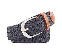 JIER Unisex Elastic Woven Belt for Jeans, Trouser lastic Braided Stretch Belt Buckle Stretchy Woven Belts (Dark Gray,One Size)