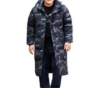 Jieroans Winter Jacket Men's Long Winter Jacket with Hood Quilted Jacket Jacket Large Size Down Jacket Windbreaker Parka Coat XL-10XL(Camouflage,10XL)