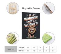 JIERUANYING Be A Warrior Not A Worrier Lion Wall Art, Courage Mindset Decor Canvas Print for Office And Man Cave Artistic Wall Mural Modern Hanging Decor Poster16x24inch(40x60cm)