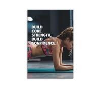JIERUANYING Build Core Strength Build Confidence Fitness Wall Art, Gym Workout Scene Decor Painting for Home Gym And Office Artistic Wall Mural Modern Hanging Decor Poster16x24inch(40x60cm)