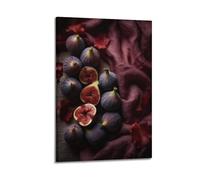 JIERUANYING Fig And Burgundy Cloth Still Life Photography Wall Art, Wholesome Food Decor for Kitchen And Dining Room Artistic Wall Mural Modern Hanging Decor Poster20x30inch(50x75cm)
