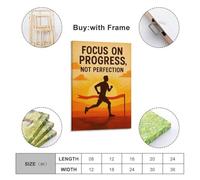 JIERUANYING Focus On Progress Not Perfection Runner Finish Line Wall Art, Growth Mindset Decor Painting for Home Gym And Office Artistic Wall Mural Modern Hanging Decor Poster12x18inch(30x45cm)