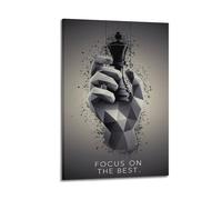 JIERUANYING Focus on The Best Chess Theme Wall Art, Geometric Hand Design Decor Canvas Print for Home Office And Study Artistic Wall Mural Modern Hanging Decor Poster20x30inch(50x75cm)