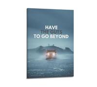 JIERUANYING Have The Guts To Go Beyond Off Road Vehicle Wall Art, Bold Adventure Motivational Decor Painting for Man Cave And Office Artistic Wall Mural Modern Hanging Decor Poster20x30inch(50x75cm)