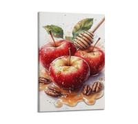 JIERUANYING Honey Glazed Apple Still Life Wall Art, Sweet Decor for Living Room And Kitchen Artistic Wall Mural Modern Hanging Decor Poster20x30inch(50x75cm)