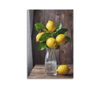 JIERUANYING Lemon Branch Still Life Photography Wall Art, Vibrant Food Decor for Kitchen And Dining Room Artistic Wall Mural Modern Hanging Decor Poster16x24inch(40x60cm)
