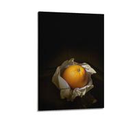 JIERUANYING Orange in Wrapping Paper Still Life Photography Wall Art, Wholesome Food Decor for Kitchen And Dining Room Artistic Wall Mural Modern Hanging Decor Poster20x30inch(50x75cm)
