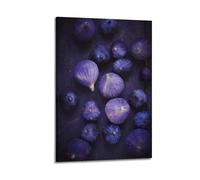 JIERUANYING Purple Figs on Dark Background Wall Art, Moody Fruit Decor for Kitchen And Dining Room Artistic Wall Mural Modern Hanging Decor Poster08x12inch(20x30cm)