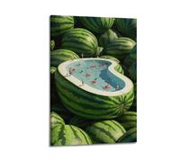 JIERUANYING Watermelon Pool Surreal Artistic Photography Wall Art, Creative Decor for Living Room And Study Artistic Wall Mural Modern Hanging Decor Poster12x18inch(30x45cm)