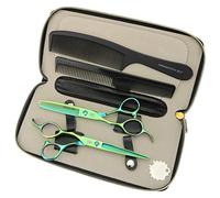 JIESENYU Japan 440c 440c Steel Hair Scissors Left Handed Green 6"