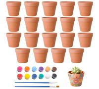 JIESHEPR 20 PCS 5cm Mini Terracotta Plant Pots with Drainage Holes, Tiny Terracotta Pots, Tiny Pottery Planters for DIY Crafts, Party Decor, Indoor Garden Decor (Large)