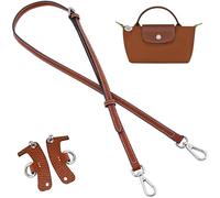 Jiesinlov Leather Bag Shoulder Strap Crossbody Adjustable Replacement Conversion Kit Compatible with Mini xs le pliage Handbag Cognac Straps (Brown-Silver)