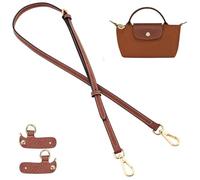 jiesinlov Leather Bag Shoulder Strap Replacement Crossbody Adjustable Conversion Kit Fit for Mini Pouch(New-Brown-Gold)