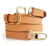 jiesinlov Vachetta Leather Bag Strap Replacement Adjustable,Purse Shoulder Straps Crossbody for Speedy and NOE KEEPALL Alma Handbag (Beeswax-Width:0.59in)