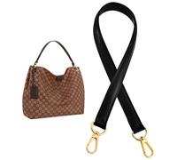 jiesinlov Vachetta Leather Replacement Straps Purse Shoulder Strap Accessories for Graceful Tote Hobo Speedy25 30 Alma And Dauphine pochette neno Bags(W0.7in,L25.6in-Black)