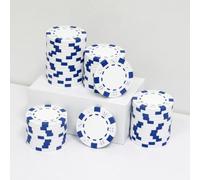 JIESITE 11.5 Gram Poker Chips ABS Monte Carlo Poker Chips Casino Grade Poker Chip for Texas Hold'em, Blackjack,Card Night Poker Games-Pack of 50 (White)
