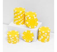 JIESITE 11.5 Gram Poker Chips ABS Monte Carlo Poker Chips Casino Grade Poker Chip for Texas Hold'em, Blackjack,Card Night Poker Games-Pack of 50 (Yellow)