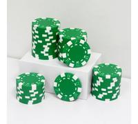 JIESITE 11.5 Gram Poker Chips ABS Monte Carlo Poker Chips Casino Grade Poker Chip for Texas Hold'em, Blackjack,Card Night Poker Games-Pack of 50 (Green)