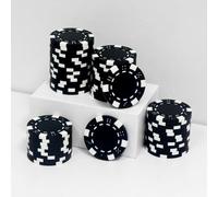 JIESITE 11.5 Gram Poker Chips ABS Monte Carlo Poker Chips Casino Grade Poker Chip for Texas Hold'em, Blackjack,Card Night Poker Games-Pack of 50 (Black)