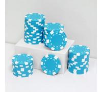 JIESITE 11.5 Gram Poker Chips ABS Monte Carlo Poker Chips Casino Grade Poker Chip for Texas Hold'em, Blackjack,Card Night Poker Games-Pack of 50 (Light Blue)