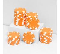 JIESITE 11.5 Gram Poker Chips ABS Monte Carlo Poker Chips Casino Grade Poker Chip for Texas Hold'em, Blackjack,Card Night Poker Games-Pack of 50 (Orange)
