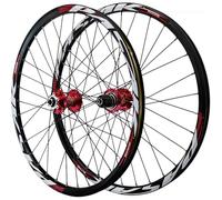 JIESOO 26/27.5/29 Inch MTB Wheelset Disc Brake Quick Release Mountain Bike Wheels Alloy Double Layer Rim Front And Rear Wheel for 7-12 Speed Cassette 32 Holes(Red,27.5inch)