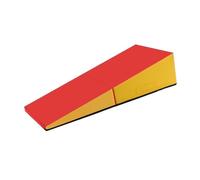 JIESOO Folding Cheese Wedge Mat Indoor/Outdoor Exercise Tumbling Gymnastics Incline for Home Training(Red Yellow,150x75x38cm)