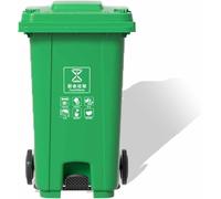 JIESOO Large Kitchen Trash Can Hands Free Disposal Step On Trash Can with Wheels and Lid,Heavy Duty Commercial Outdoor Garbage Can(Green,120L)