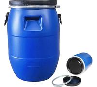 JIESOO Plastic Barrel with Lid,Food-Grade Water Barrels Storage, Shipping, Air Tight, HDPE Material, Rain Use For and Food(50L)
