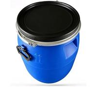 JIESOO Plastic Shipping Barrel 8/13/16 Gal High-Seal Blue Drum for Food Storage, Lightweight Rain Collection with Lid and Handle(13 gallon/50L)