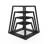 JIESOO Plyometric Jumping Box,Heavy-Duty Steel Anti-Slip Exercise Plyo Box for Cross Training, Step Ups & Home Gym Workouts(Black,12/18/24/30 inch)