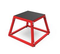 JIESOO Plyometric Jumping Box,Heavy-Duty Steel Anti-Slip Exercise Plyo Box for Cross Training, Step Ups & Home Gym Workouts(Red,12 inch)