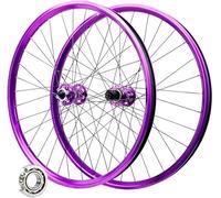 JIESOO Purple Front & Rear Wheels MTB Bicycle Wheelset 26 27.5 29 Inch,Aluminum Alloy Disc Brake 142 MM Hybrid/Mountain Bike for 7-12 Speed(15 * 100MM/12 * 142MM,29 INCH)