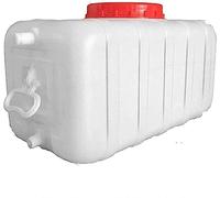 JIESOO Rain Barrels Plastic Water Tank Horizontal Square Storage with Bucket Cover and Valve, Carrier for Garden/Farm/Camp ，Portable Car(100L)