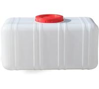 JIESOO Rain Barrels Thick White Horizontal Water Tank Food Grade Plastic Bucket with Lid and Valve Camping Storage Transport Large Capacity Square(150L)