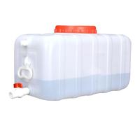 JIESOO Rain Barrels Water Storage Tank Horizontal Jug, Plastic Camping Container with Lid And Valve, Portable With Handle(100L)