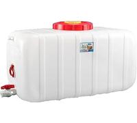 JIESOO Rain Barrels with Faucet 25L/50L/100L/150L/200L/300L Water Tank Storage Container,White Food-Grade Plastic Bucket for Irrigation, Outdoor Emergency Barrel(200L)