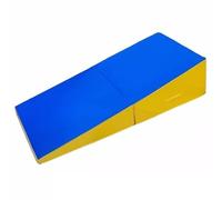 JIESOO Wedge Tumbling Folding Incline Gym Mat Cheese for Gymnastic,Martial,Cheerleading,Dance Yoga Stretch Training Practice(Blue yellow,200x70x45cm)